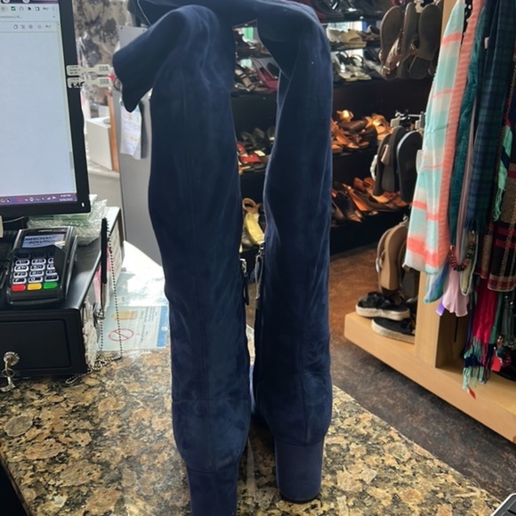 Gianna Meliani Blue Suede Over-the-Knee Boots | Made in Italy | Size 39.5 | - Picture 4 of 5